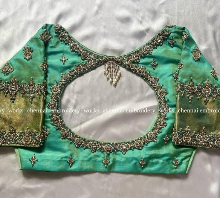 Rose blouse with floral border embroidery